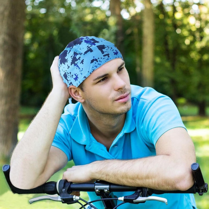 DOCILA 4 Pcs Do Rags Skull Caps for Men Fashion Sweat Wicking Helmet Liner Beanie Breathable Motorcycle Cycling Sports Cap - Image 2
